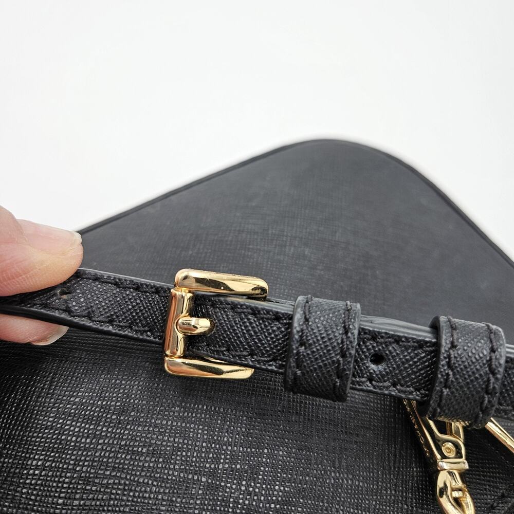 Michael Kors Jet Set Large Saffiano Leather Crossbody Bag Gold Chain Career Glam - Picture 16 of 16
